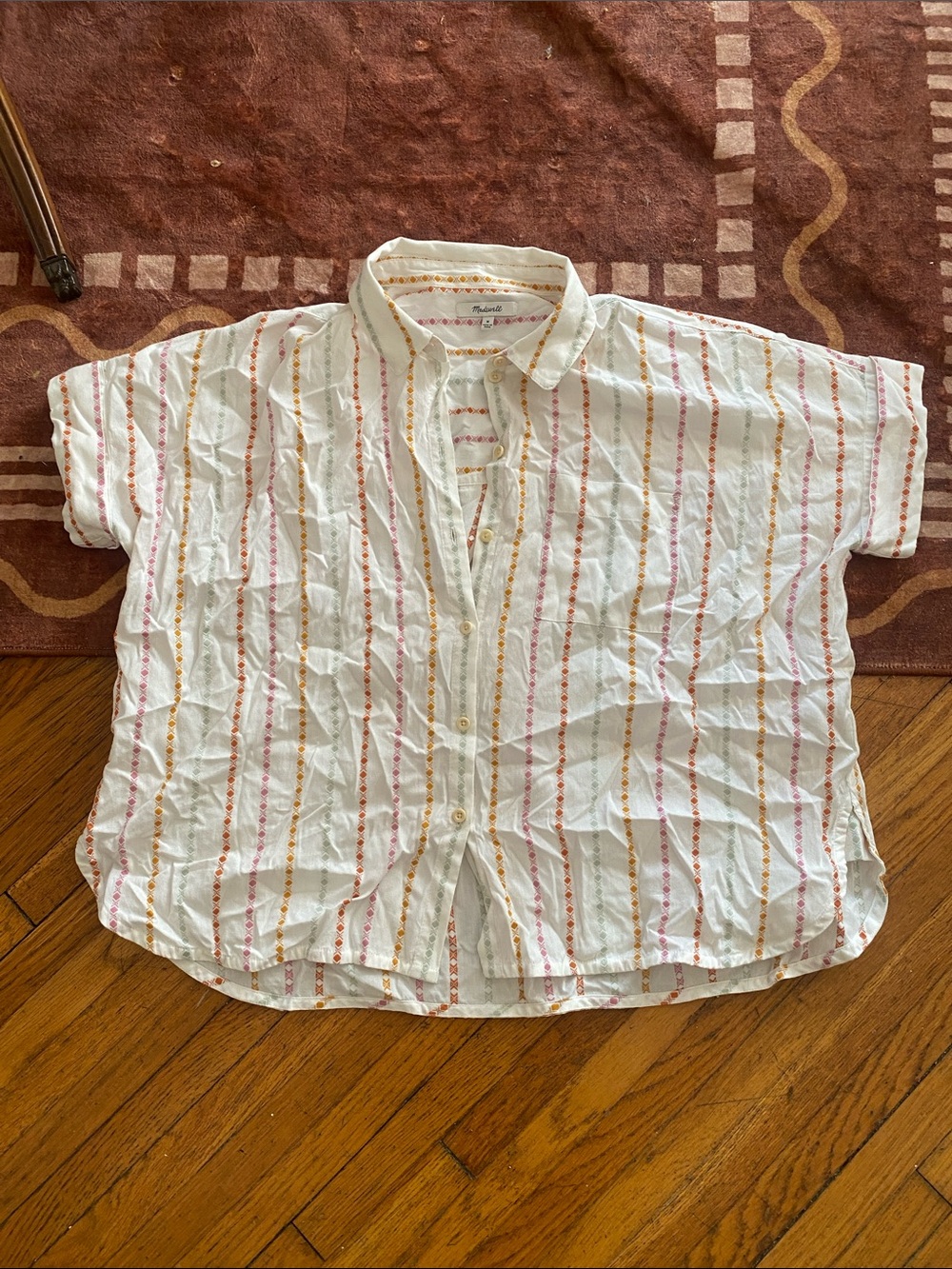 Madewell Daily Shirt in Jacquard Rainbow Stripe